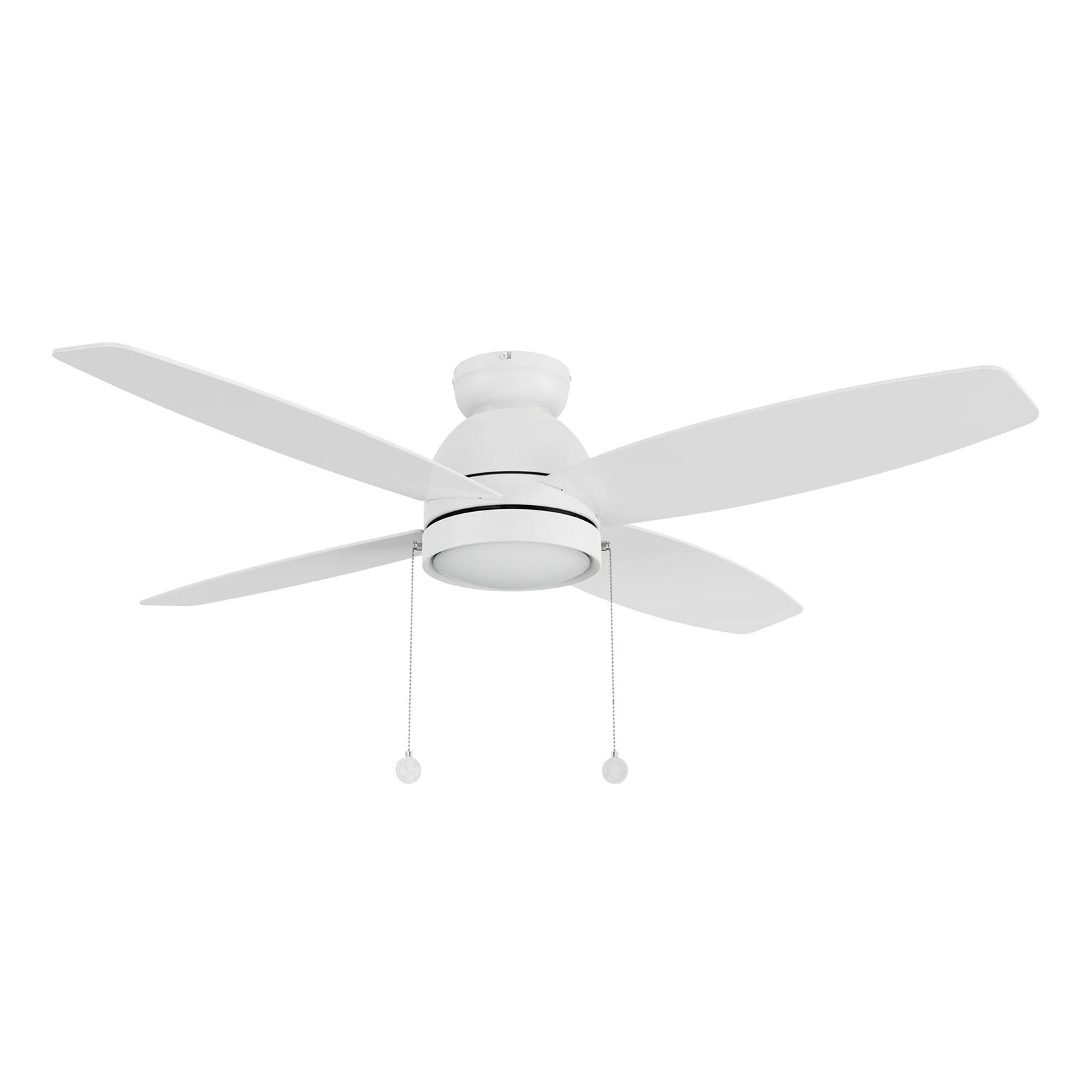 Carro Greenwood 52in 4-Blade Flush Mount Ceiling Fan | White Plywood Blades and Integrated LED | Living Room & Great Room | Model CFP524Q5-L11-WP-1-FM