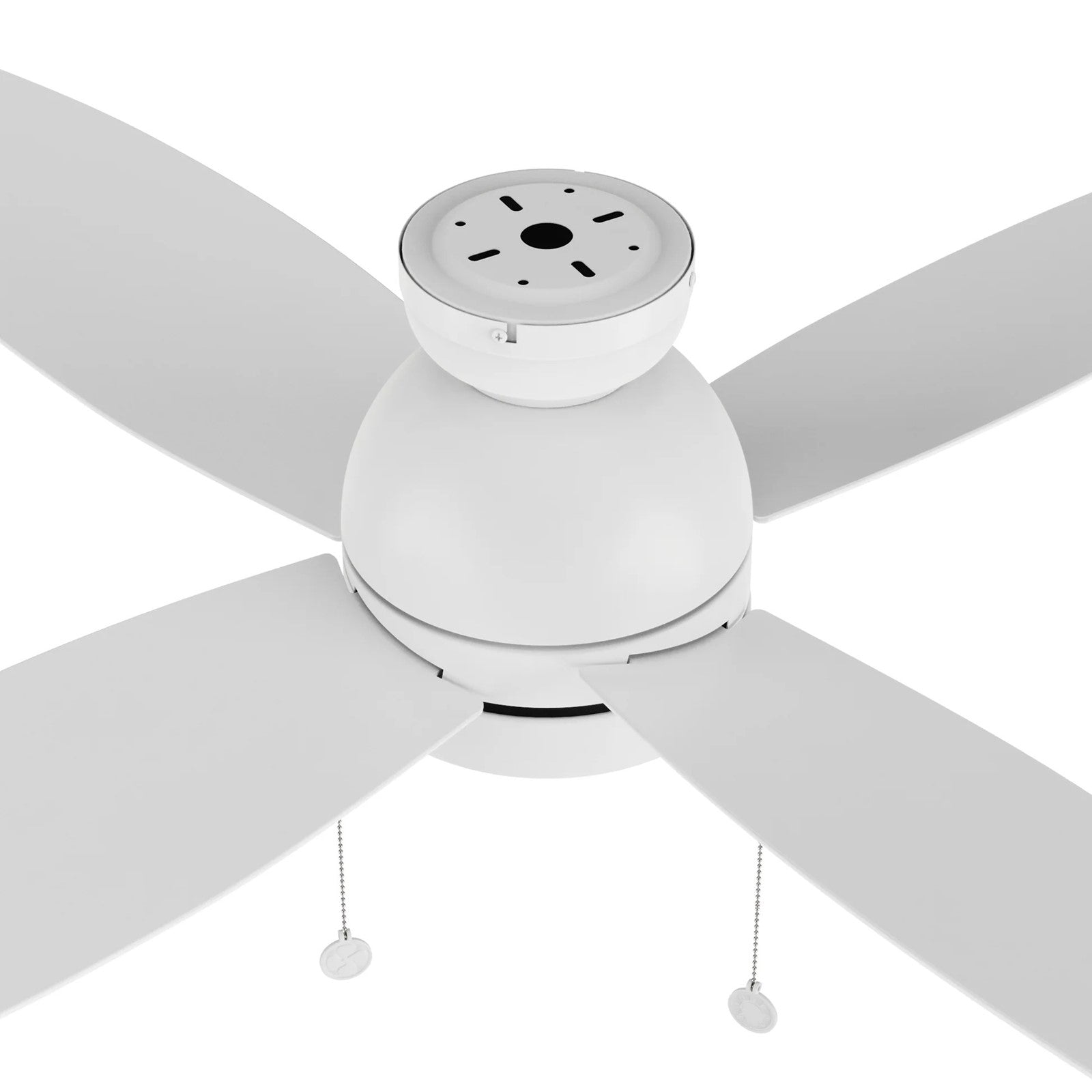 Carro Greenwood 52in 4-Blade Flush Mount Ceiling Fan | White Plywood Blades and Integrated LED | Living Room & Great Room | Model CFP524Q5-L11-WP-1-FM
