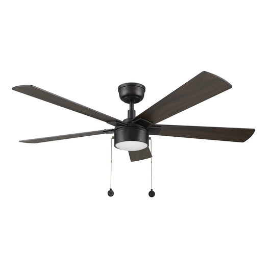 Carro Ryker 52in 5-Blade Ceiling Fan | Black Barnwood Plywood Blades and Integrated LED | Indoor Living Room & Bedroom | 52 x 52 | Model CFP525B5-L11-BG-1