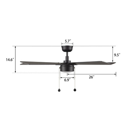 Carro Ryker 52in 5-Blade Ceiling Fan | Black Barnwood Plywood Blades and Integrated LED | Indoor Living Room & Bedroom | 52 x 52 | Model CFP525B5-L11-BG-1
