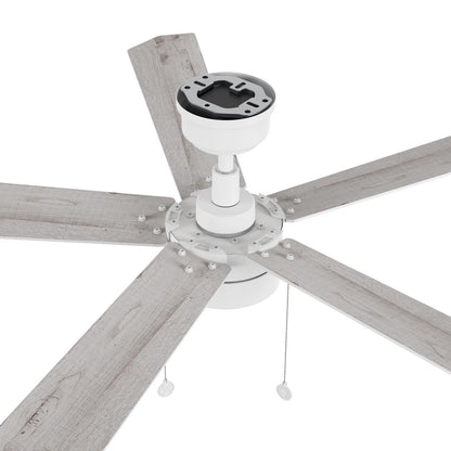Carro Ryker 52in 5-Blade Ceiling Fan | White Whitewashed Plywood Blades and Integrated LED | Indoor Living Room & Bedroom | 52 x | Model CFP525B5-L11-SJ-1
