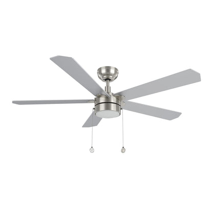 Carro Valencia 52in 5-Blade Ceiling Fan | Brushed Nickel Plywood Blades | Living Room & Bedroom | 52 x 52 x 14.6 in | Model CFP525E2-L11-WP-1