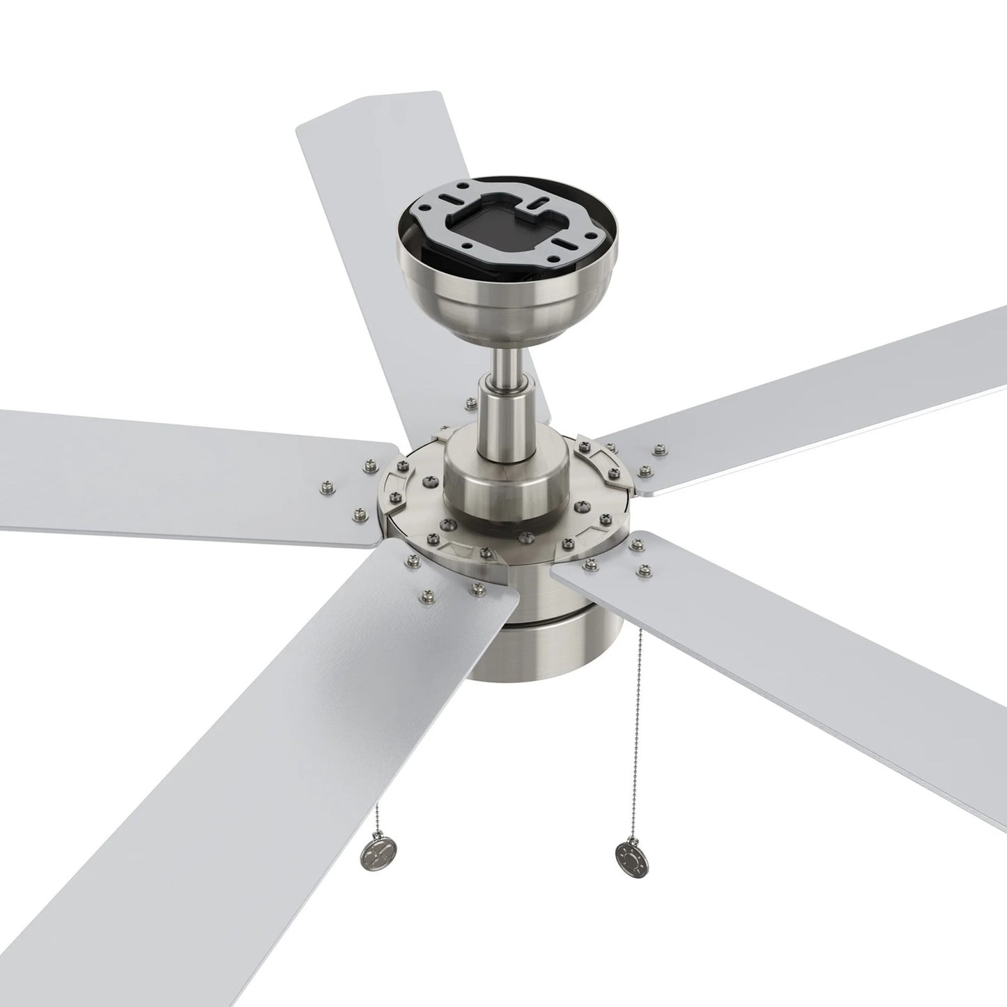 Carro Valencia 52in 5-Blade Ceiling Fan | Brushed Nickel Plywood Blades | Living Room & Bedroom | 52 x 52 x 14.6 in | Model CFP525E2-L11-WP-1