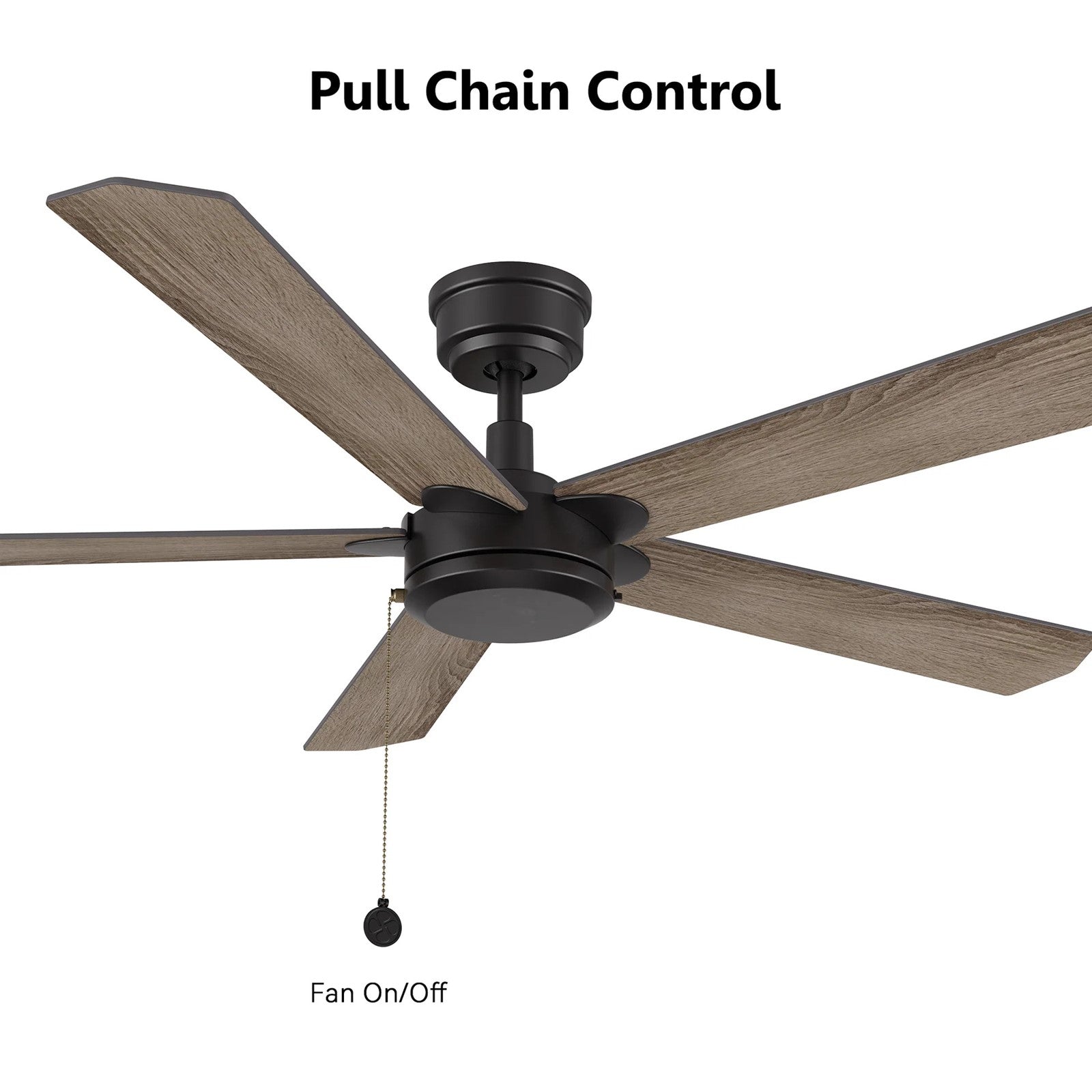 Carro Valencia 52in 5-Blade Ceiling Fan | Black Barnwood Plywood Blades | Living Room & Bedroom | 52 x 52 x 11.8 in | Model CFP525E2-N10-BG-1