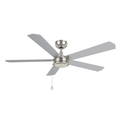 Carro Valencia 52in 5-Blade Ceiling Fan | Brushed Nickel Plywood Blades | Living Room & Bedroom | 52 x 52 x 11.8 in | Model CFP525E2-N10-SJ-1