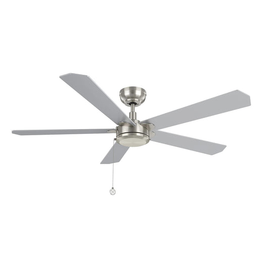 Carro Valencia 52in 5-Blade Ceiling Fan | Brushed Nickel Plywood Blades | Living Room & Bedroom | 52 x 52 x 11.8 in | Model CFP525E2-N10-SJ-1