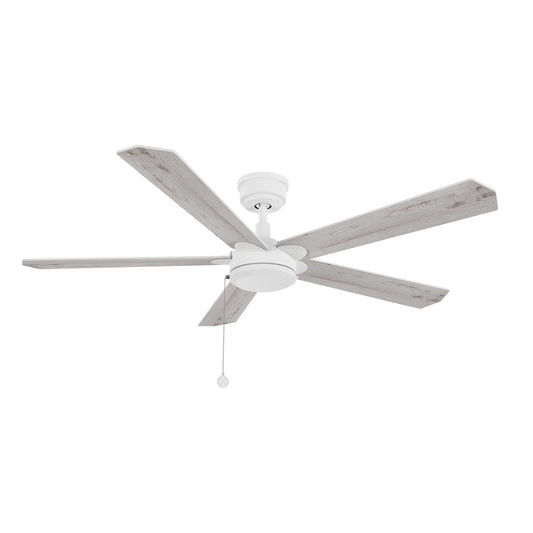 Carro Valencia 52in 5-Blade Ceiling Fan | White Whitewashed Plywood Blades | Living Room & Bedroom | 52 x 52 x 11.8 in | Model CFP525E2-N10-WP-1