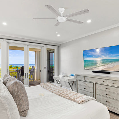 Carro Valencia 52in 5-Blade Ceiling Fan | White Whitewashed Plywood Blades | Living Room & Bedroom | 52 x 52 x 11.8 in | Model CFP525E2-N10-WP-1