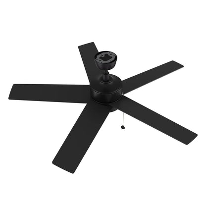 Carro Ascott 52in 5-Blade Ceiling Fan | Modern Black Finish and Plywood Blades | Living Room & Bedroom | 52 x 52 x 15.1 in | Model CFP525E5-L11-B2-1