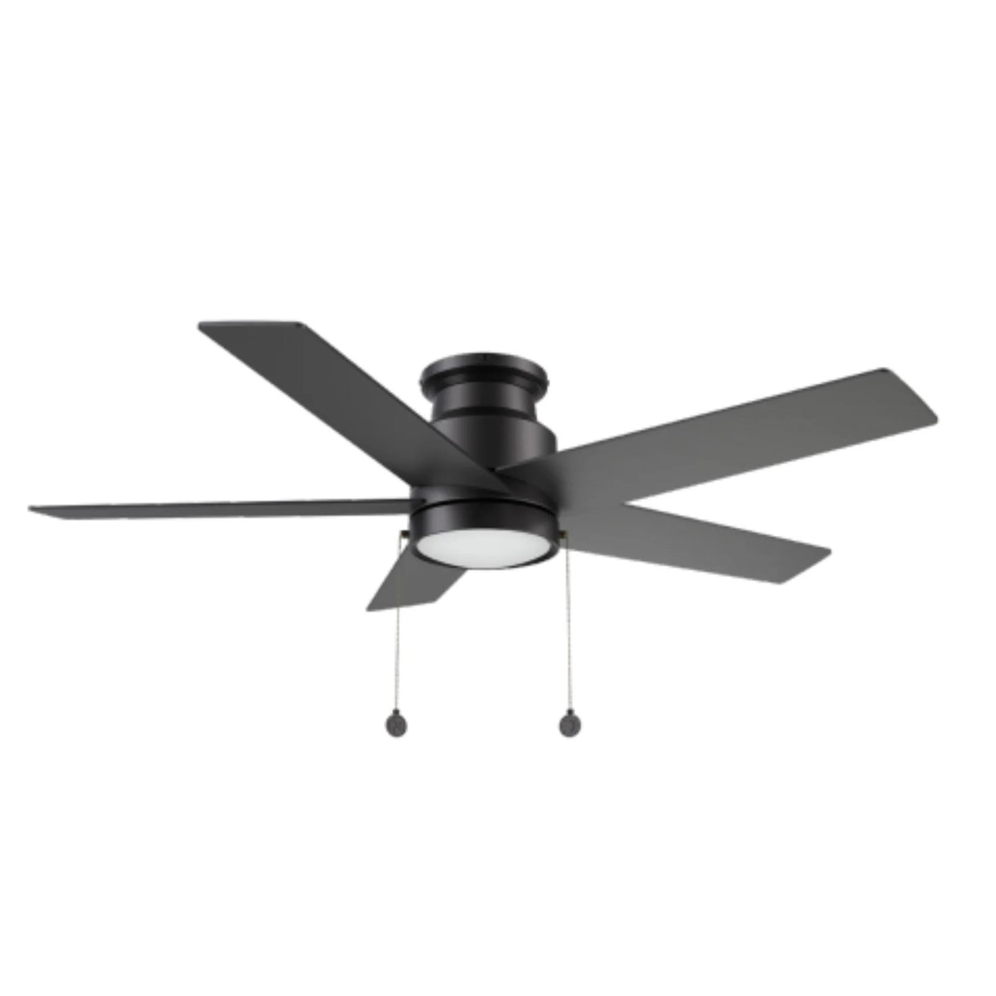 Carro Ascott 52in Flush Mount Ceiling Fan | Modern Black Finish and Plywood Blades | Living Room & Bedroom | 52 x 52 x 11 in | Model CFP525E5-L11-B2-1-FM