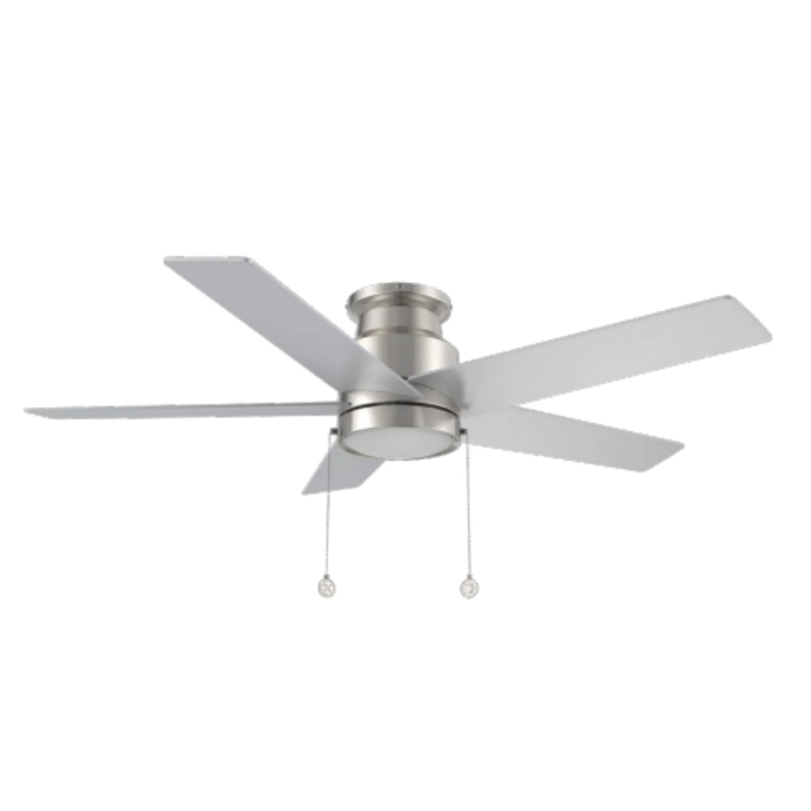 Carro Ascott 52in Flush Mount Ceiling Fan | Modern Brushed Nickel Finish and Plywood Blades | Living Room & Bedroom | 52 x 52 | Model CFP525E5-L11-SJ-1-FM