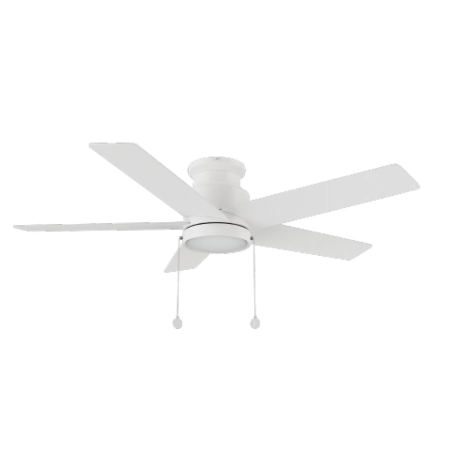 Carro Ascott 52in 5-Blade Flush Mount Ceiling Fan | White Plywood Blades and Integrated LED | Low Ceiling Bedroom & Living | Model CFP525E5-L11-W1-1-FM