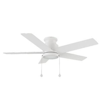 Carro Ascott 52in 5-Blade Flush Mount Ceiling Fan | White Plywood Blades and Integrated LED | Low Ceiling Bedroom & Living | Model CFP525E5-L11-W1-1-FM