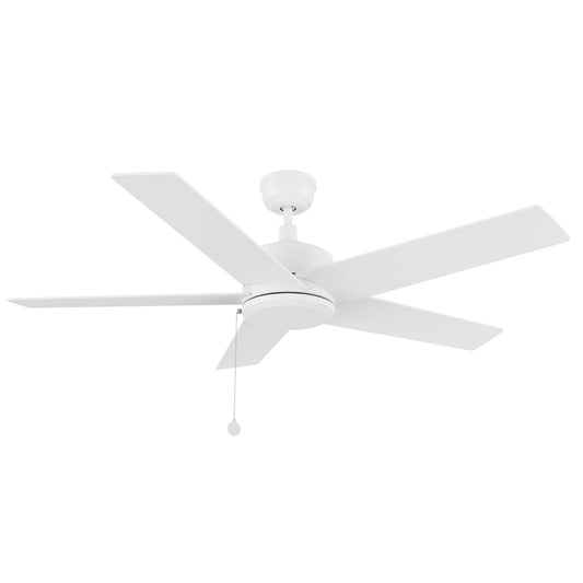 Carro Ascott 52in 5-Blade Ceiling Fan | Modern White Plywood Blades | Living Room & Bedroom | 52 x 52 x 15.1 in | Model CFP525E5-N10-W1-1