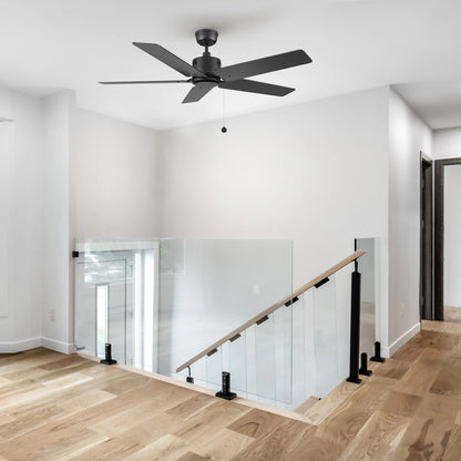 Carro Apex 52in 5-Blade Ceiling Fan | Modern Black Plywood Blades | Living Room & Bedroom | 52 x 52 x 12.7 in | Model CFP525E5-N20-B2-1