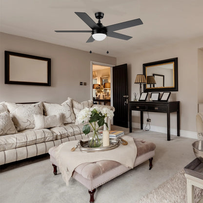Carro Malta 52in 5-Blade Ceiling Fan | Black Plywood Blades with Integrated LED | Living Room & Bedroom | 52 x 52 x 16.8 in, DC | Model CFP525E6-L11-B2-1
