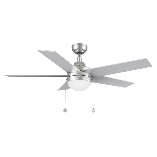 Carro Malta 52in 5-Blade Ceiling Fan | Brushed Nickel Plywood Blades with Integrated LED | Living Room & Bedroom | 52 x 52 x | Model CFP525E6-L11-SJ-1