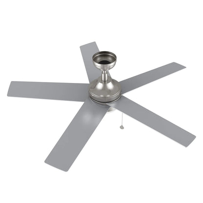 Carro Malta 52in 5-Blade Ceiling Fan | Brushed Nickel Plywood Blades with Integrated LED | Living Room & Bedroom | 52 x 52 x | Model CFP525E6-L11-SJ-1