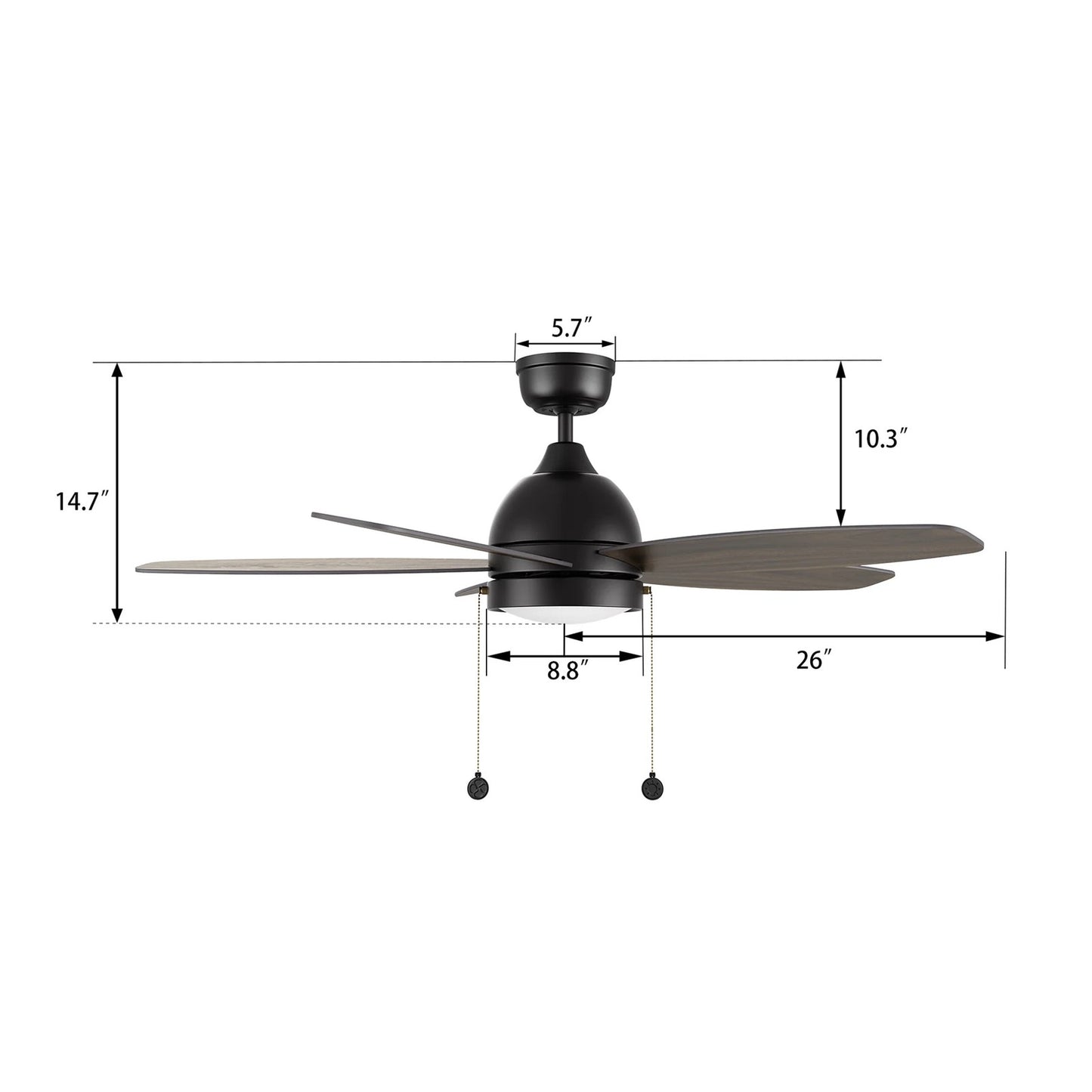 Carro Greenwood 52in 5-Blade Ceiling Fan | Black Barnwood Plywood Blades and Integrated LED | Living Room & Bedroom | 52 x 52 x | Model CFP525Q5-L11-BG-1