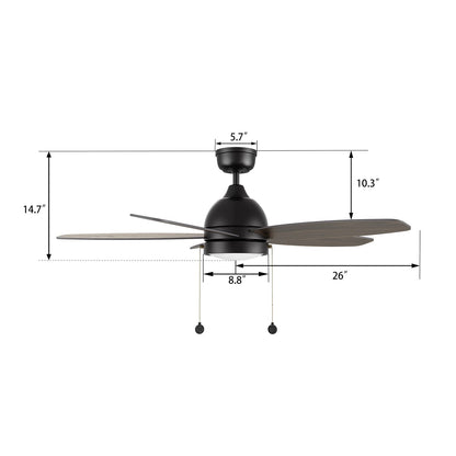 Carro Greenwood 52in 5-Blade Ceiling Fan | Black Barnwood Plywood Blades and Integrated LED | Living Room & Bedroom | 52 x 52 x | Model CFP525Q5-L11-BG-1