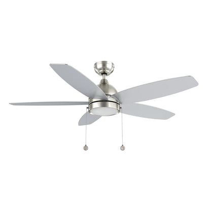 Carro Greenwood 52in 5-Blade Ceiling Fan | Brushed Nickel Plywood Blades and Integrated 3500K LED | Living Room & Bedroom | 52 x | Model CFP525Q5-L11-SJ-1