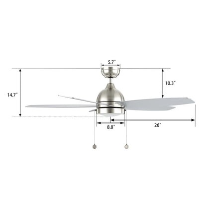 Carro Greenwood 52in 5-Blade Ceiling Fan | Brushed Nickel Plywood Blades and Integrated 3500K LED | Living Room & Bedroom | 52 x | Model CFP525Q5-L11-SJ-1