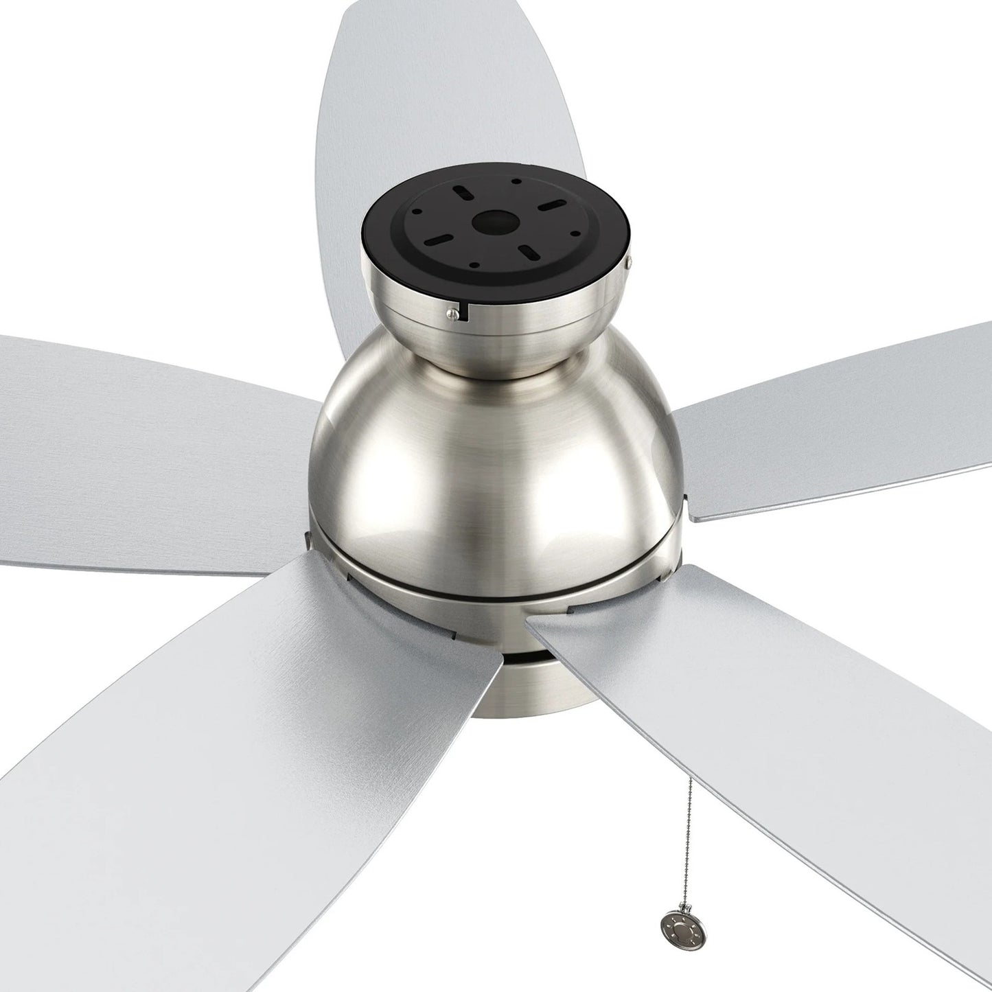 Carro Greenwood 52in Flush Mount 5-Blade Ceiling Fan | Brushed Nickel Plywood Blades and Integrated 3500K LED | Low Ceiling | Model CFP525Q5-L11-SJ-1-FM