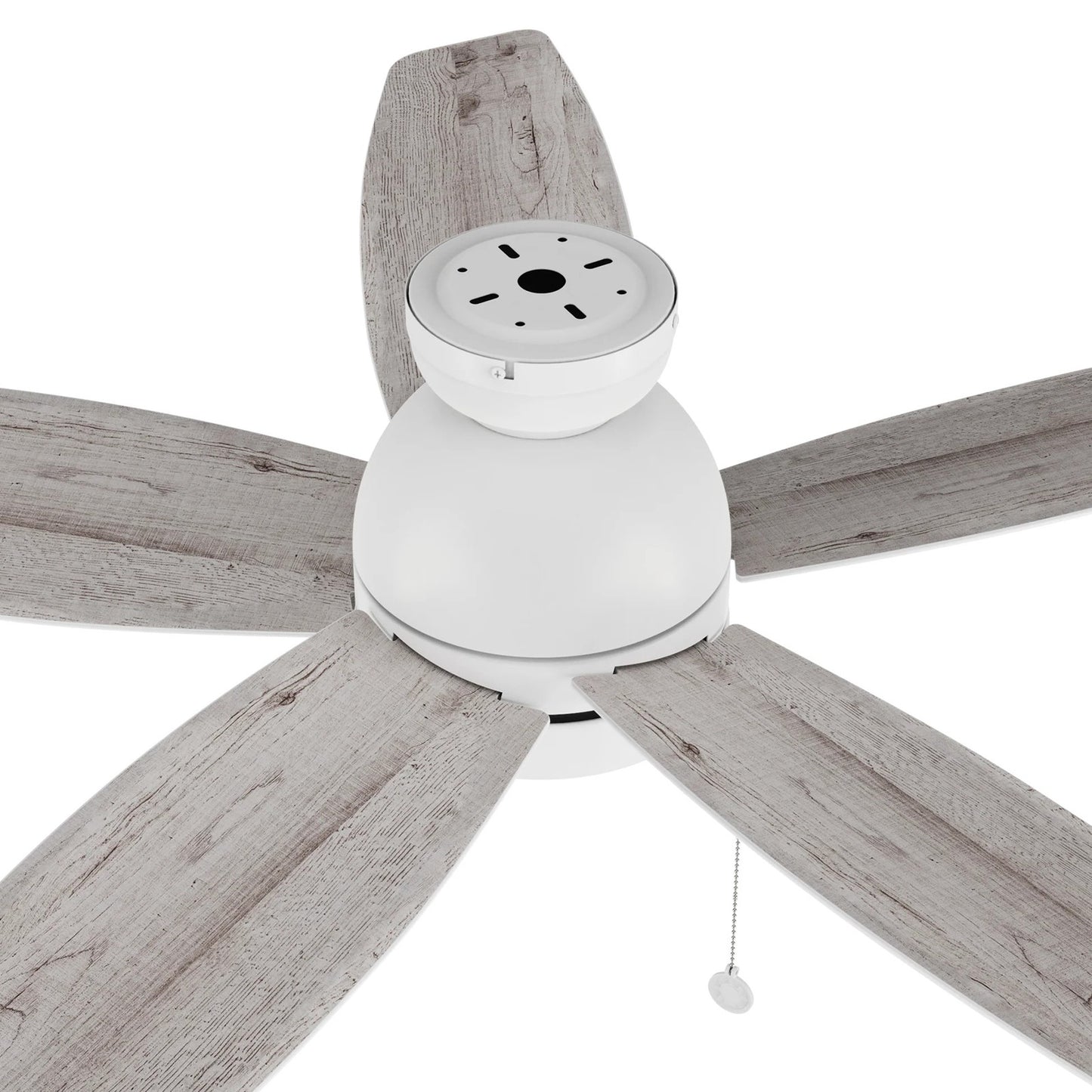 Carro Greenwood 52in Flush Mount 5-Blade Ceiling Fan | White Plywood Blades and Integrated 3500K LED | Low Ceiling Living | Model CFP525Q5-L11-WP-1-FM
