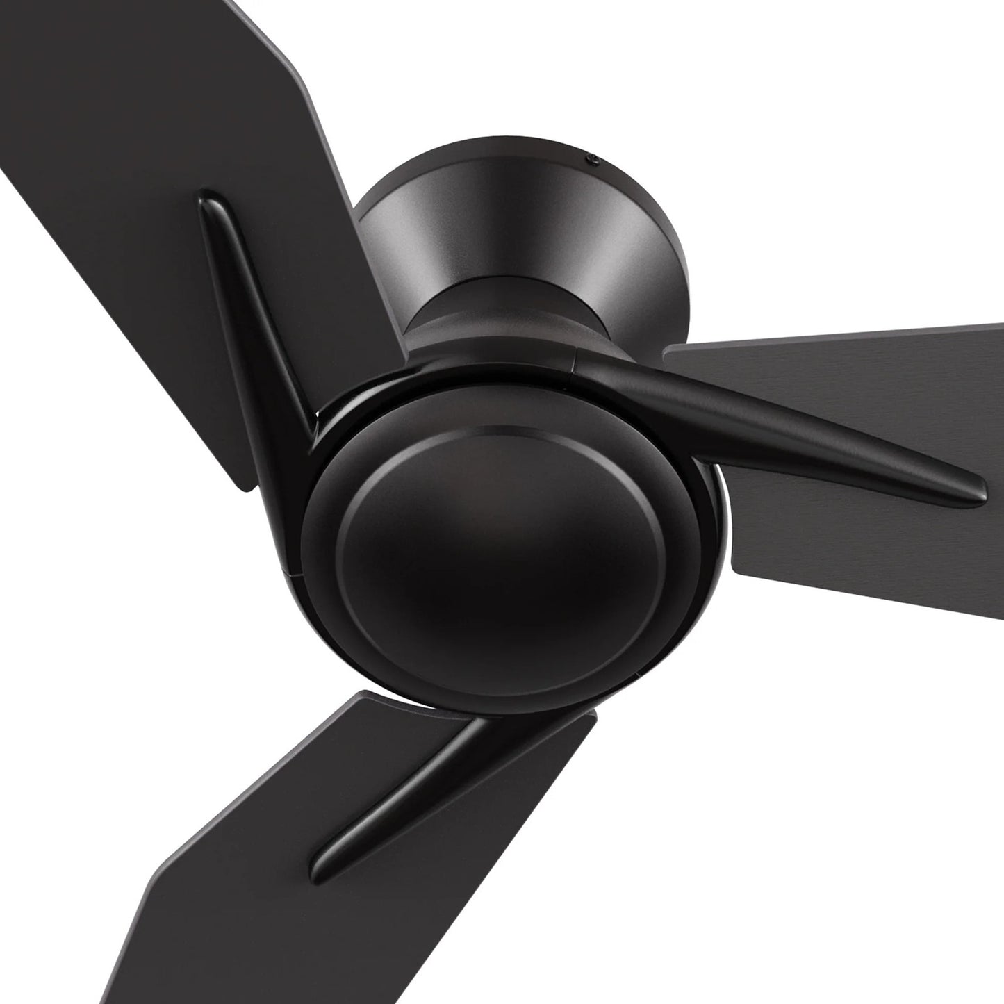 Carro Leon 44in 3-Blade Flush Mount Ceiling Fan | Modern Black and Plywood | Living Room & Bedroom | 44 x 44 x 9.8 in | Model CFR443J3-N10-B2-1-FM