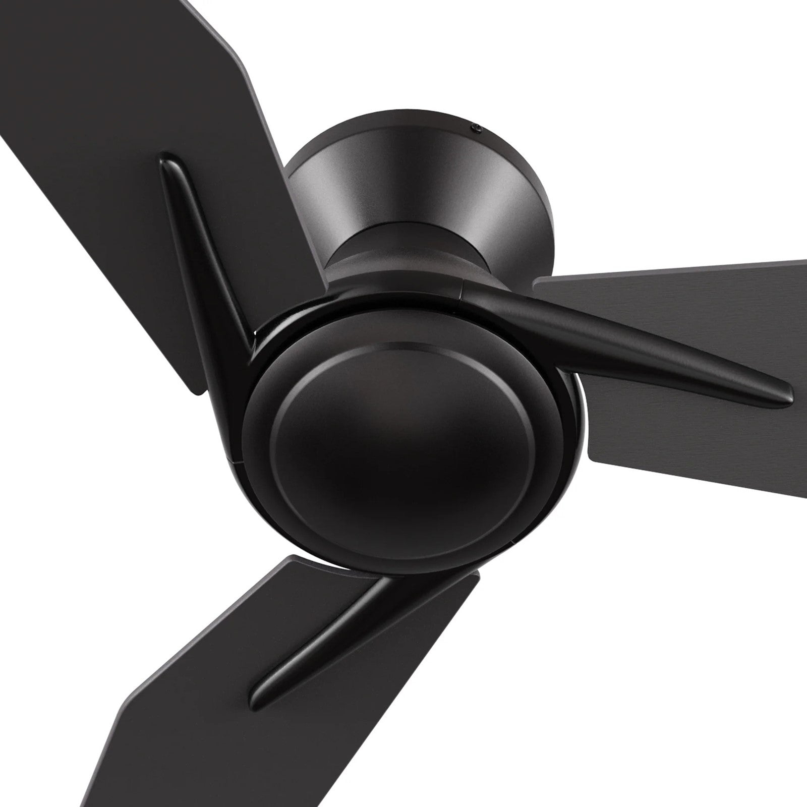 Carro Leon 44in 3-Blade Flush Mount Ceiling Fan | Modern Black and Plywood | Living Room & Bedroom | 44 x 44 x 9.8 in | Model CFR443J3-N10-B2-1-FM