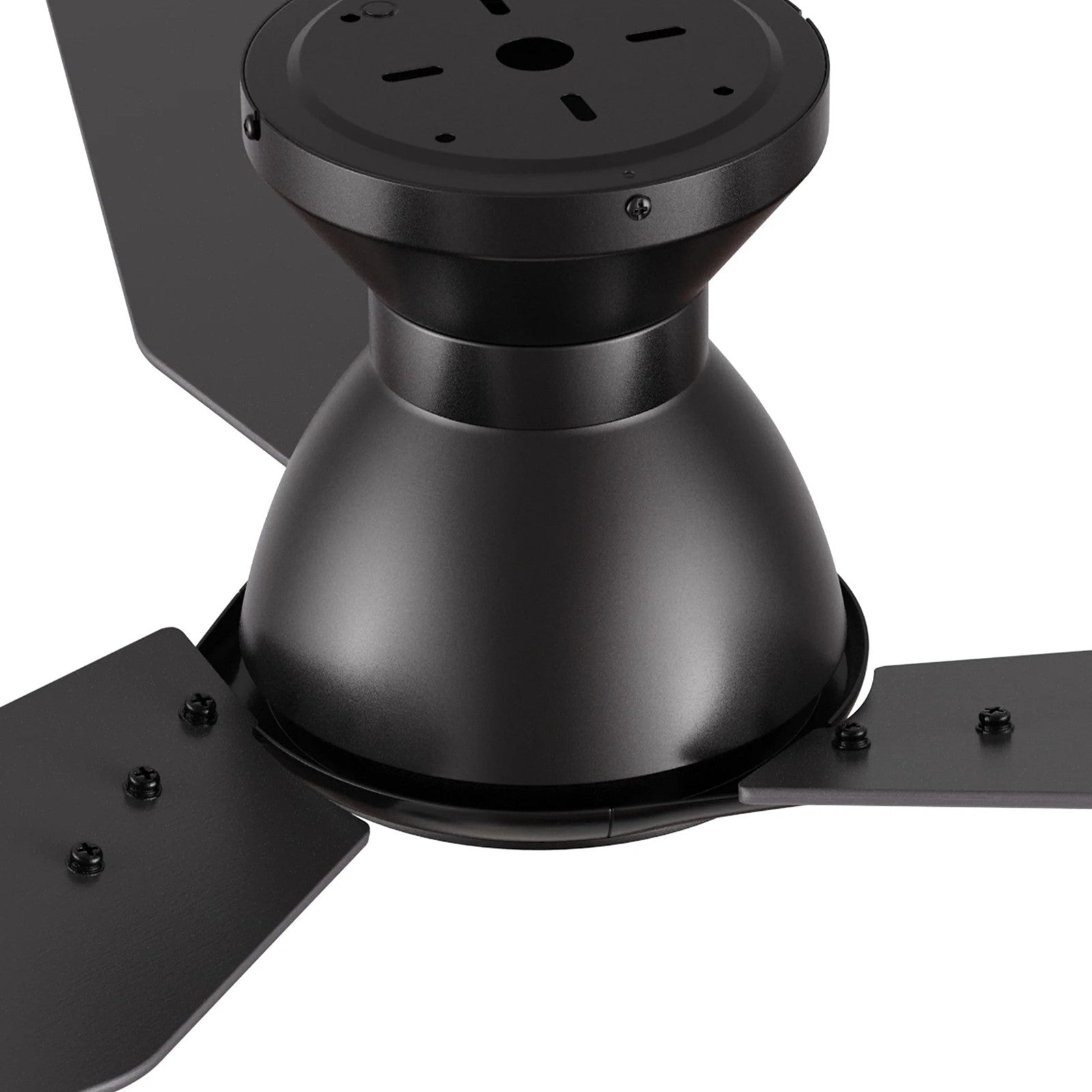 Carro Leon 44in 3-Blade Flush Mount Ceiling Fan | Modern Black and Plywood | Living Room & Bedroom | 44 x 44 x 9.8 in | Model CFR443J3-N10-B2-1-FM