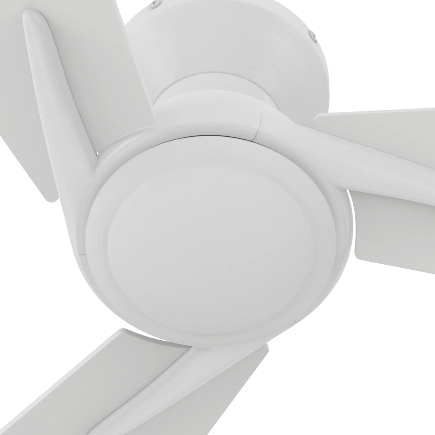 Carro Leon 44in 3-Blade Flush Mount Ceiling Fan | Modern White and Plywood | Living Room & Bedroom | 44 x 44 x 9.8 in | Model CFR443J3-N10-W1-1-FM