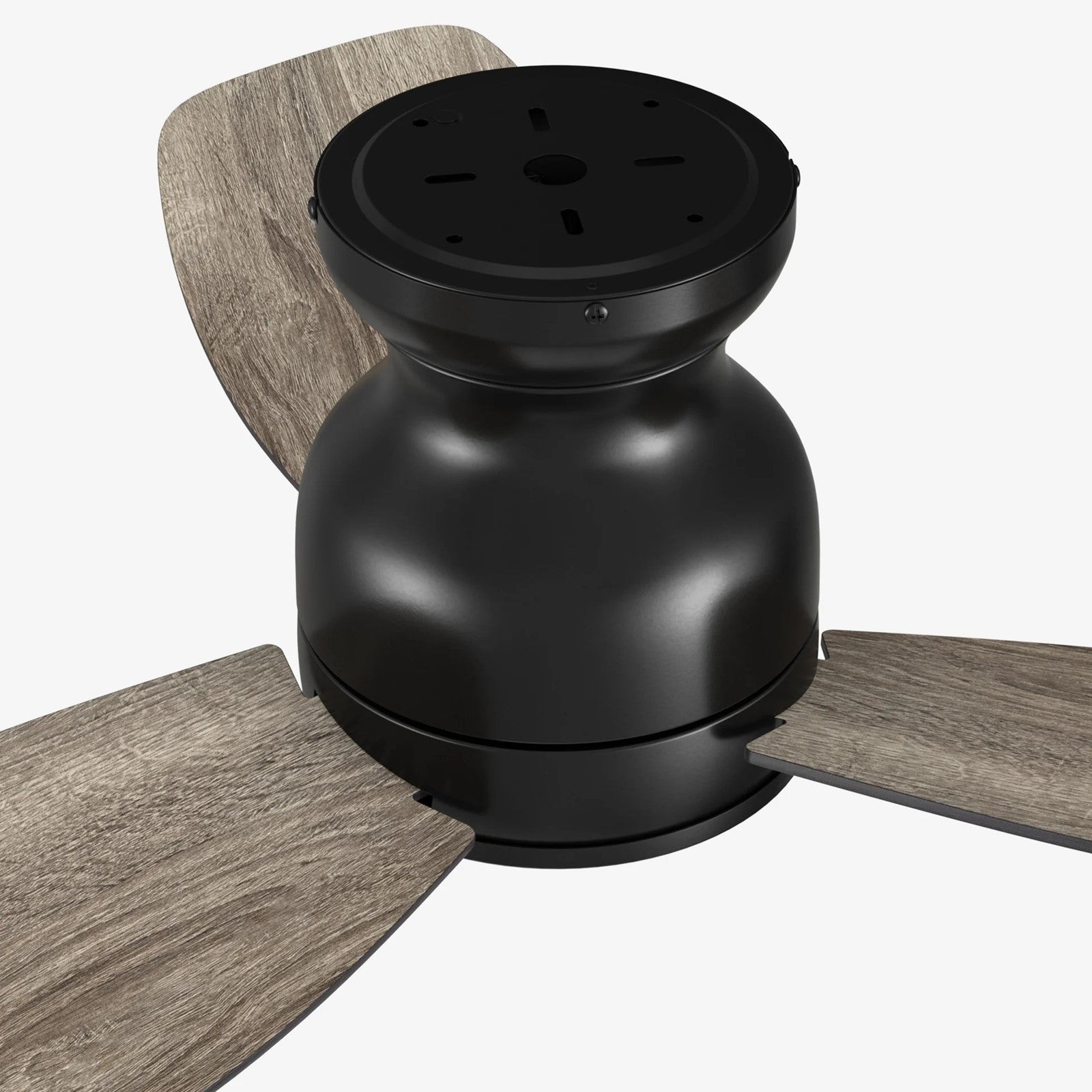 Carro Stanley 44in 3-Blade Flush Ceiling Fan | Modern Black Barnwood Plywood | Living Room & Bedroom | 44 x 44 x 10.8 in | Model CFR443Q-N10-BG-1-FM