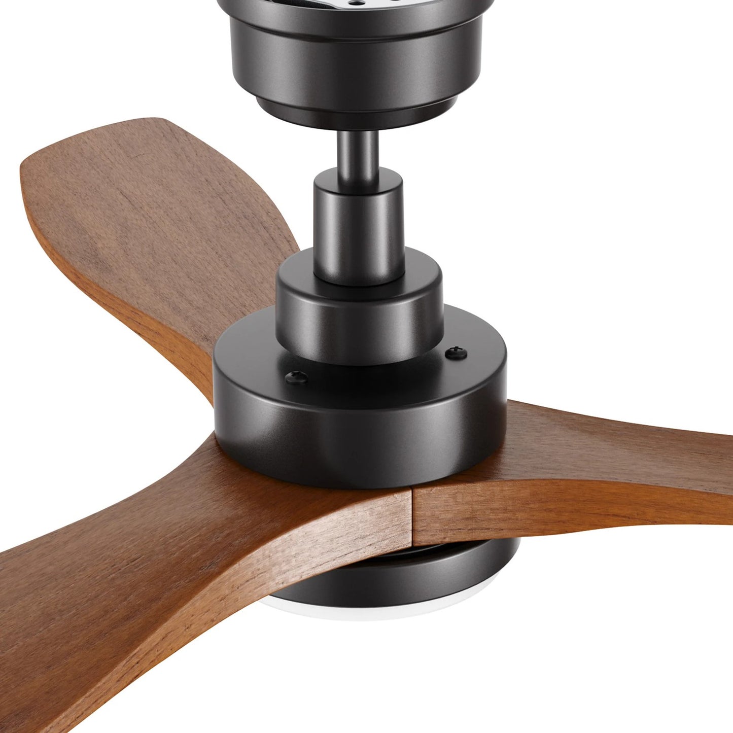 Carro Bonelli 48in 3-Blade Ceiling Fan | Modern Black Antique Walnut Solid Wood | Living Room & Great Room | 48 x 48 x 13.8 in | Model CFR483K7-L11-BM2-1