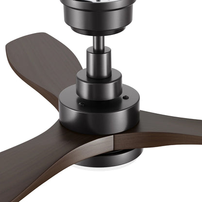 Carro Bonelli 48in 3-Blade Ceiling Fan | Modern Black Sambuca Solid Wood | Living Room & Great Room | 48 x 48 x 13.8 in | Model CFR483K7-L11-BM4-1