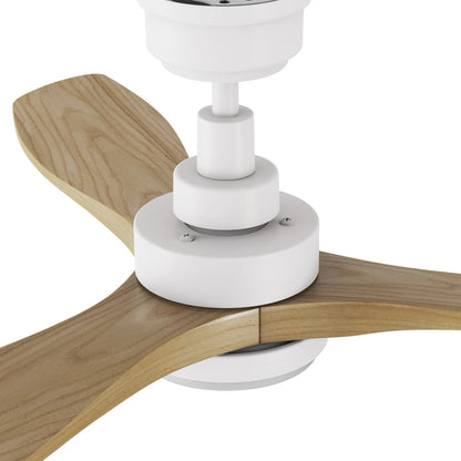 Carro Bonelli 48in 3-Blade Ceiling Fan | White Natural Solid Wood Blades with Integrated LED | Large Living Room & Great Room | Model CFR483K7-L11-WM5-1