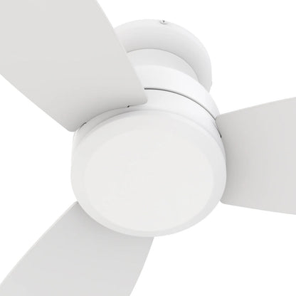 Carro Stanley 48in 3-Blade Flush Mount Ceiling Fan | White Plywood Blades | Low Ceiling Living Room & Bedroom | 48 x 48 x 10.8 | Model CFR483Q-N10-W1-1-FM