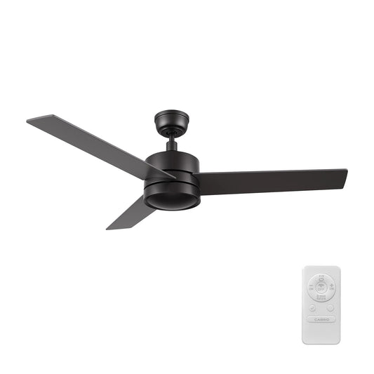 Carro Santana 52in 3-Blade Ceiling Fan | Black Plywood Blades | Living Room & Bedroom | 52 x 52 x 15 in, DC Motor, Remote (No | Model CFR523E5-N10-B2-1