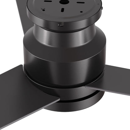Carro Santana 52in 3-Blade Flush Mount Ceiling Fan | Modern Black and Plywood | Living Room & Bedroom | 52 x 52 x 11 in | Model CFR523E5-N10-B2-1-FM