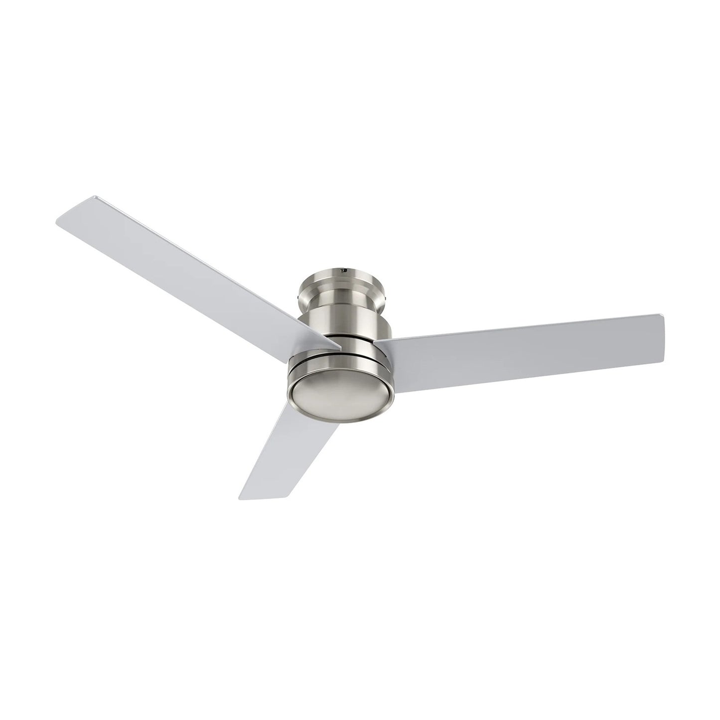 Carro Santana 52in 3-Blade Flush Mount Ceiling Fan | Modern Brushed Nickel and Plywood | Living Room & Bedroom | 52 x 52 x 11 | Model CFR523E5-N10-SJ-1-FM