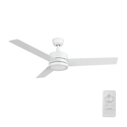 Carro Santana 52in 3-Blade Ceiling Fan | Modern White and Plywood | Living Room & Bedroom | 52 x 52 x 15 in | Model CFR523E5-N10-W1-1