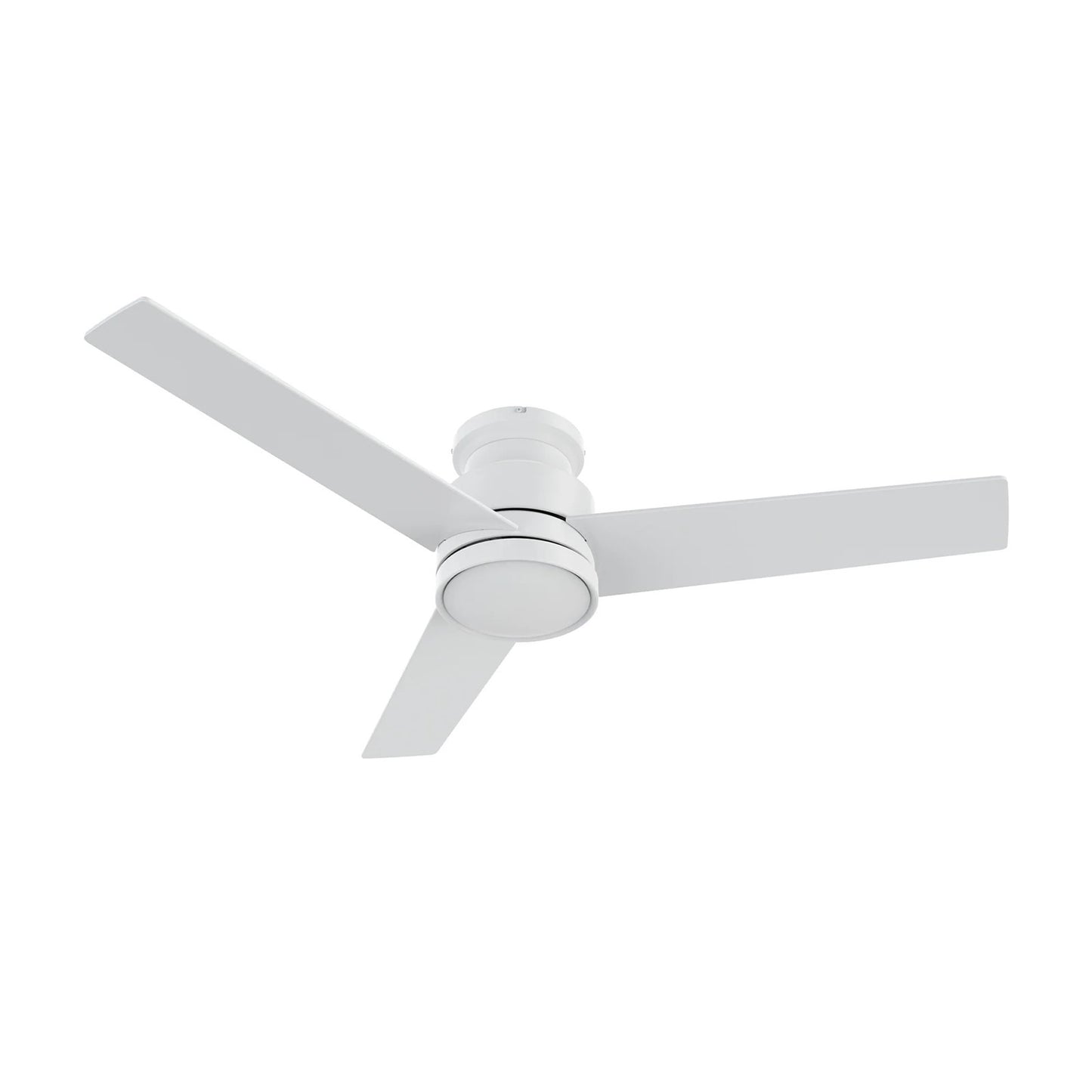 Carro Santana 52in Flush Mount Ceiling Fan | Modern White Plywood Blades | Living Room & Bedroom | 52 x 52 x 11 in, DC Motor | Model CFR523E5-N10-W1-1-FM