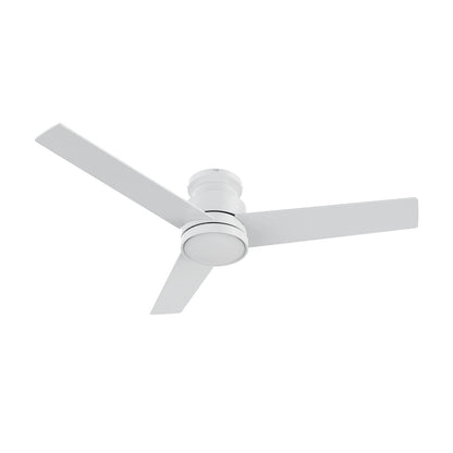 Carro Santana 52in Flush Mount Ceiling Fan | Modern White Plywood Blades | Living Room & Bedroom | 52 x 52 x 11 in, DC Motor | Model CFR523E5-N10-W1-1-FM