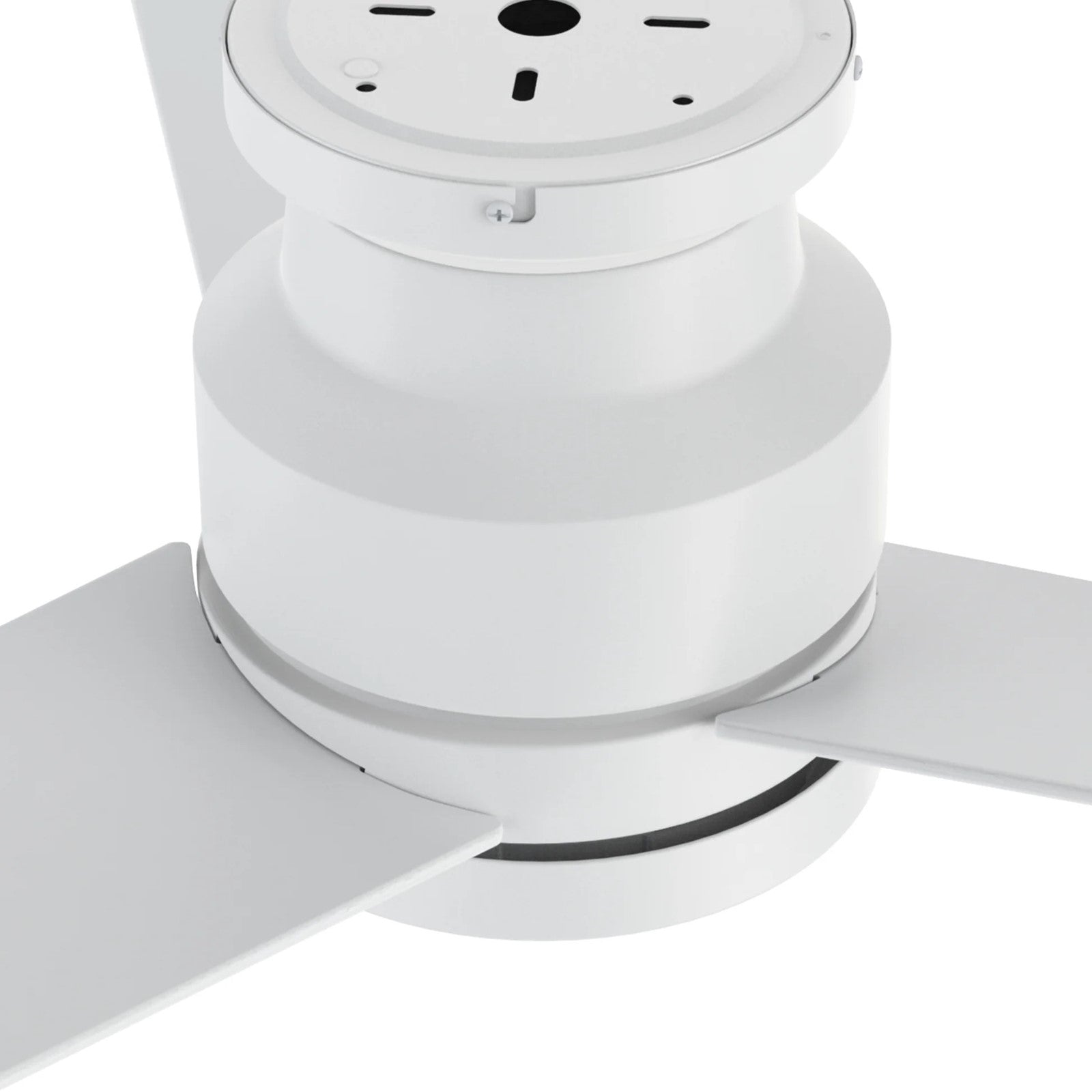 Carro Santana 52in Flush Mount Ceiling Fan | Modern White Plywood Blades | Living Room & Bedroom | 52 x 52 x 11 in, DC Motor | Model CFR523E5-N10-W1-1-FM