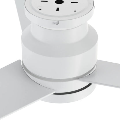 Carro Santana 52in Flush Mount Ceiling Fan | Modern White Plywood Blades | Living Room & Bedroom | 52 x 52 x 11 in, DC Motor | Model CFR523E5-N10-W1-1-FM