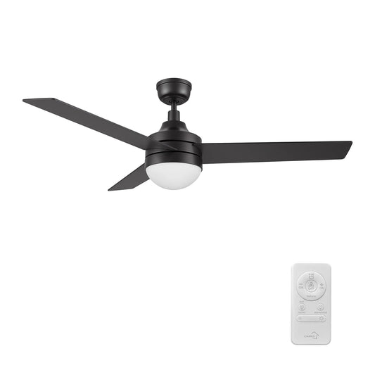 Carro Kimball 52in Ceiling Fan with Light | Modern Black Plywood Blades and Integrated LED | Living Room & Bedroom | 52 x 52 x | Model CFR523E6-L12-B2-1