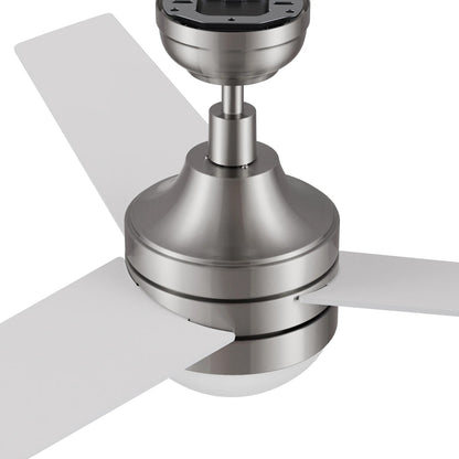 Carro Kimball 52in Ceiling Fan with Light | Modern Brushed Nickel Plywood Blades and Integrated LED | Living Room & Bedroom | 52 | Model CFR523E6-L12-SJ-1