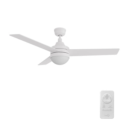 Carro Kimball 52in Ceiling Fan with Light | Modern White Plywood Blades and Integrated LED | Living Room & Bedroom | 52 x 52 x | Model CFR523E6-L12-W1-1