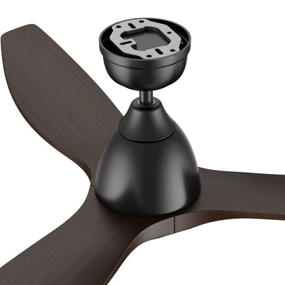 Carro Phoenix 52in 3-Blade Ceiling Fan with LED | Modern Black Sambuca Solid Wood Blades | Indoor Living Room & Bedroom | 14.1 | Model CFR523K2-L11-BM4-1