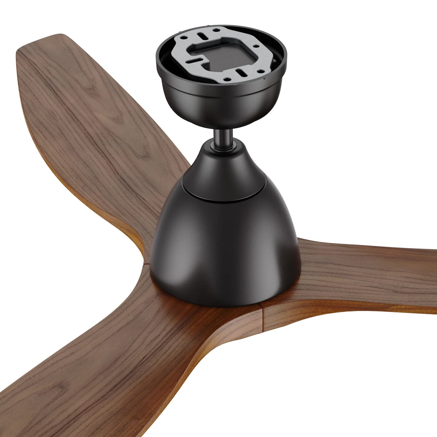 Carro Phoenix 52in 3-Blade Ceiling Fan No Light | Modern Black Antique Walnut Solid Wood Blades | Indoor Living Room & Bedroom | Model CFR523K2-N10-BM2-1